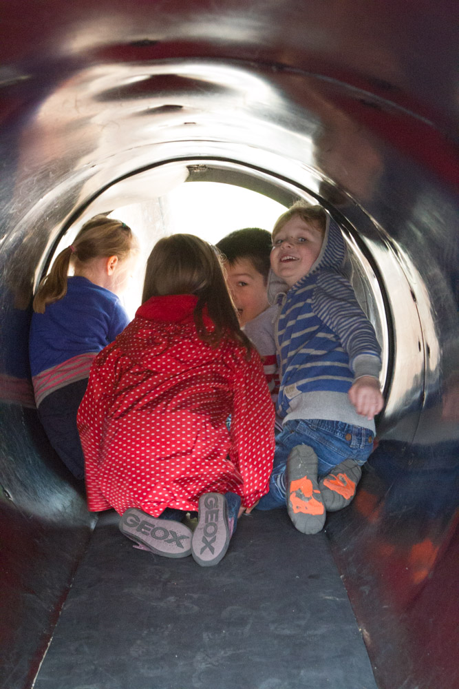 The littlies enjoyed the little tunnel that puts them amongst the monkeys!